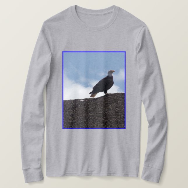 Bald Eagle on High Ground Long-Sleeved T-Shirt (Design Front)