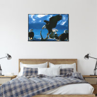 Bald Eagle on log Wrapped