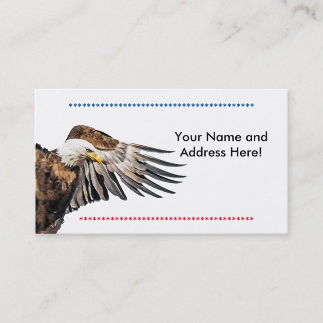 Bald Eagle on the Wing Business Card (Front)