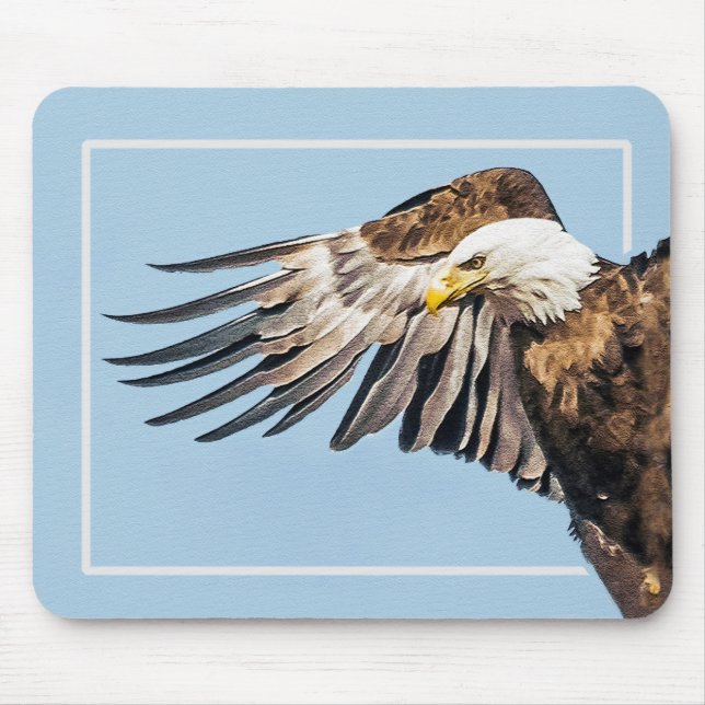 Bald Eagle on the Wing Mouse Pad (Front)
