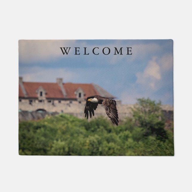 Bald Eagle passing Fort Ticonderoga Doormat (Front)