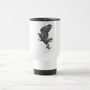 Bald Eagle Pen and Ink Travel Mug