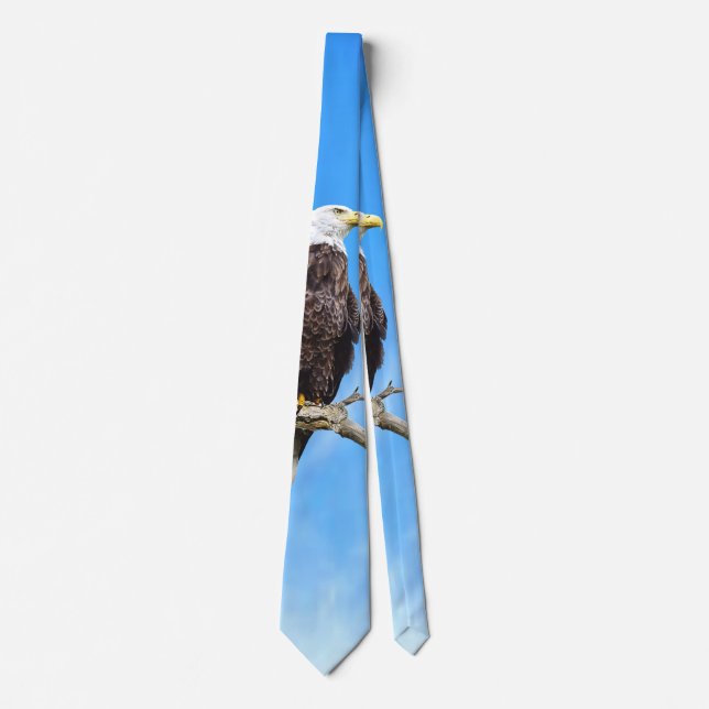 Bald Eagle Perched on a Branch Tie (Front)