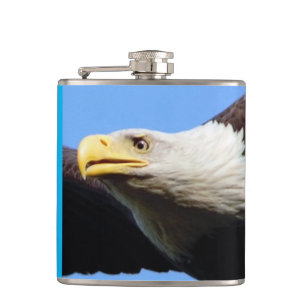 Bald Eagle Portrait Hip Flask