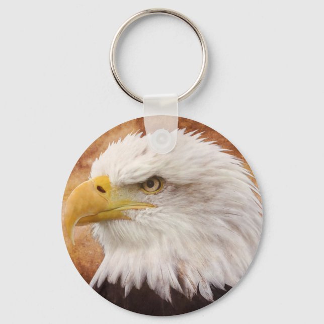 Bald Eagle Portrait Key Ring (Front)