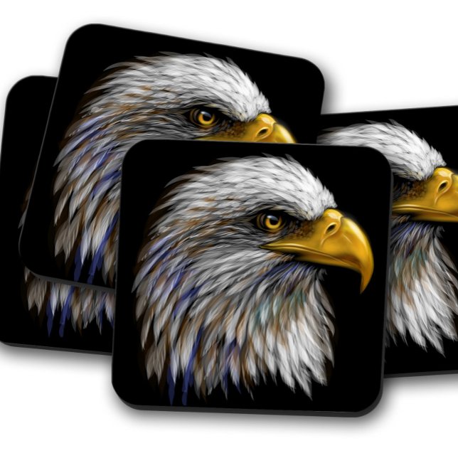 Bald Eagle Portrait | Majestic Eagle Cork Coaster  (Creator Uploaded)
