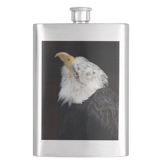 Bald Eagle Portriat Hip Flask (Front)