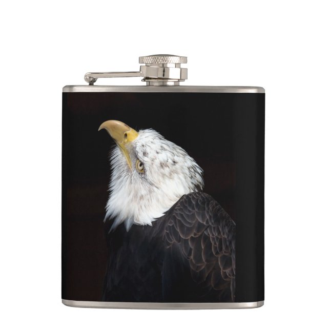 Bald Eagle Portriat Hip Flask (Front)
