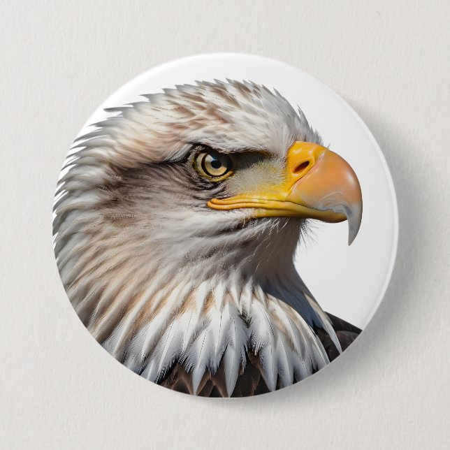 Bald Eagle Profile 7.5 Cm Round Badge (Front)