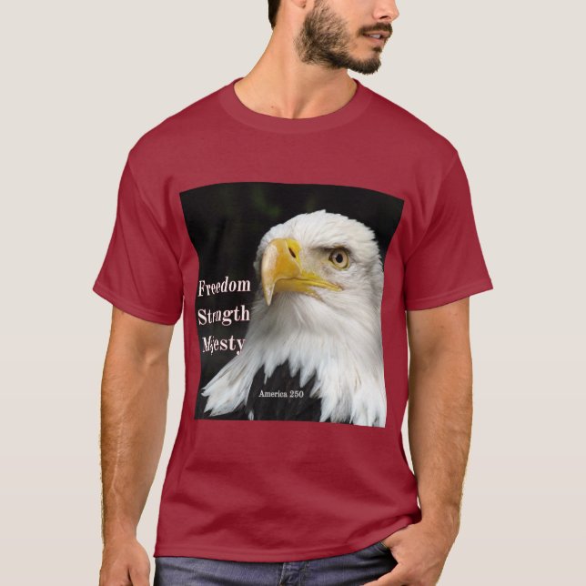 Bald eagle profile head on black background. T-Shi T-Shirt (Front)