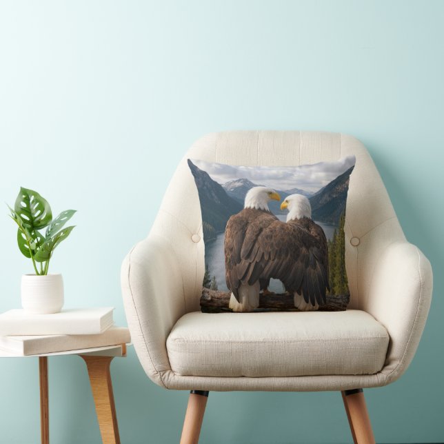 Bald Eagle Protecting His Mate Cushion (Chair)
