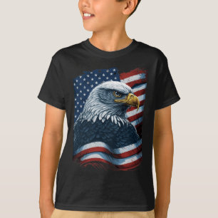 Bald Eagle Proud Patriotic American Us Flag 4th Of T-Shirt