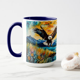 Bald Eagle river wildflowers at sunset Mug