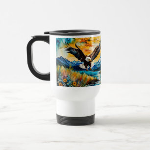 Bald Eagle river wildflowers at sunset Travel Mug