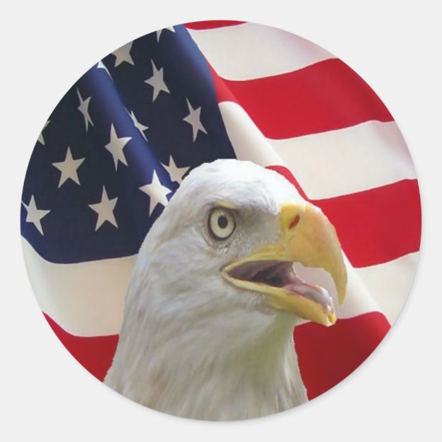 Bald Eagle Round Stickers (Front)
