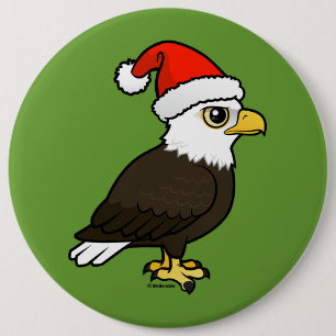 Bald Eagle Santa 6 Cm Round Badge