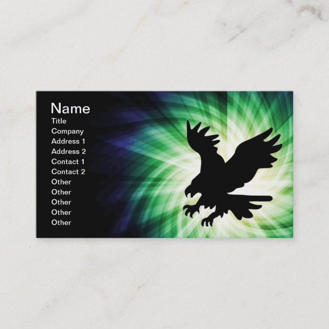 Bald Eagle Silhouette; Cool Business Card (Front)