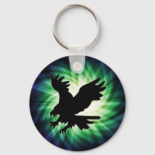 Bald Eagle Silhouette; Cool Key Ring (Front)