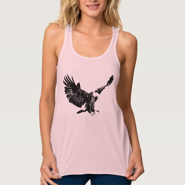 Bald Eagle Silhouette Pop Art Singlet (Front)