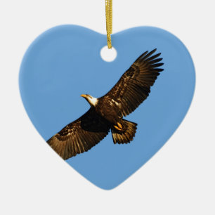 Bald Eagle Soaring 2 Ceramic Tree Decoration