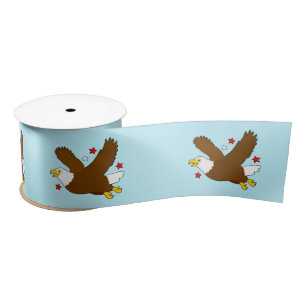Bald Eagle Soaring Among the Stars 3" Satin Ribbon