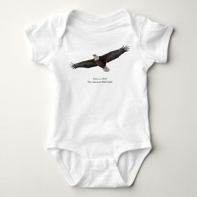 Bald Eagle Soaring Baby Bodysuit (Front)