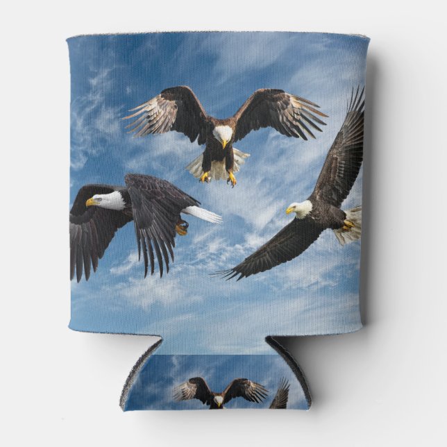 Bald Eagle Soaring Can Cooler (Front)