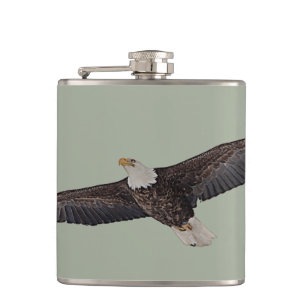 Bald Eagle Soaring Hip Flask