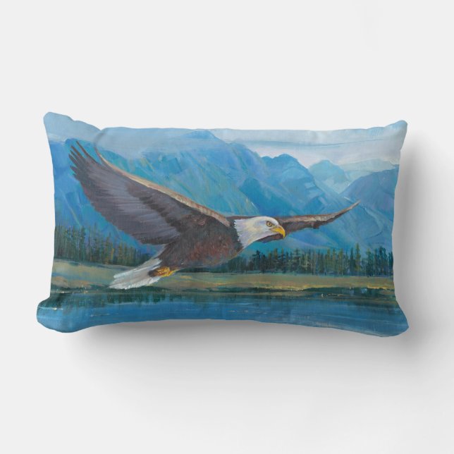 Bald Eagle Soaring Lumbar Cushion (Front)