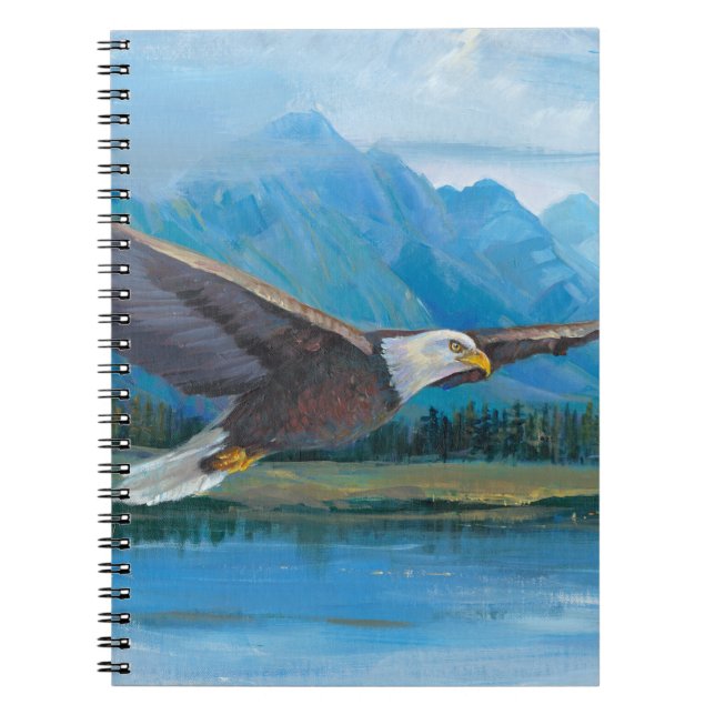 Bald Eagle Soaring Spiral Notebook (Front)