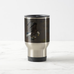Bald Eagle staring at a fish Travel Mug