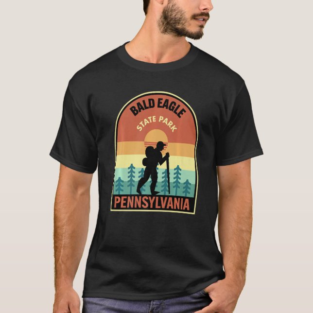 Bald Eagle State Park Pennsylvania Retro Hiking Pr T-Shirt (Front)