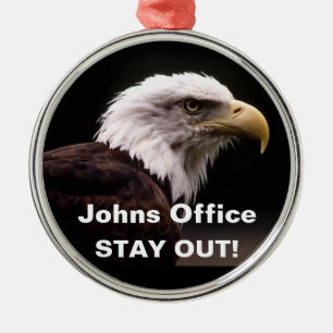 Bald Eagle Stay Out Door Hanger Ornament