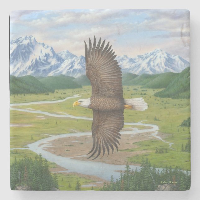Bald Eagle Stone Coaster (Front)