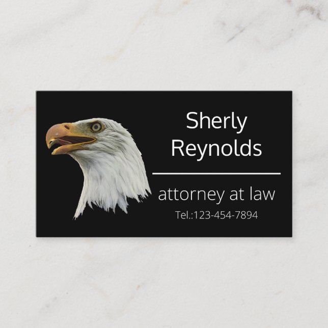 Bald Eagle stylish customisable Business Card (Front)