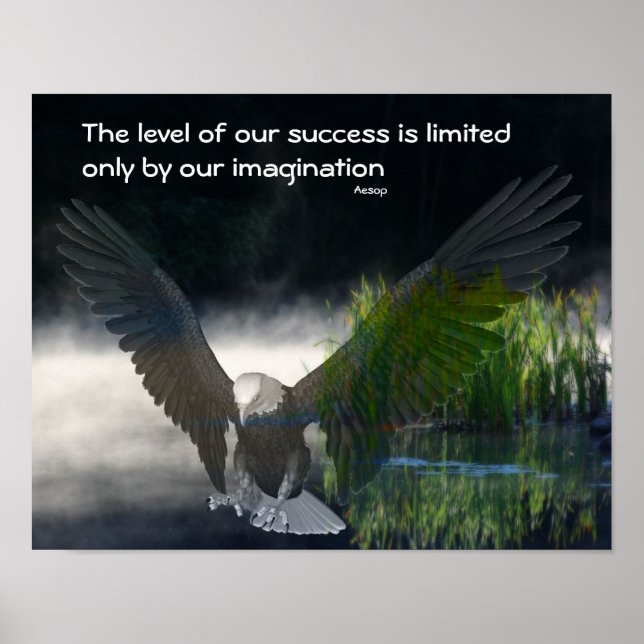 Bald Eagle Success Quote Inspirational Poster (Front)
