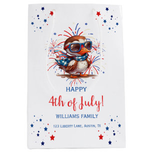 Bald Eagle Summer Party Patriotic USA 4th of July  Medium Gift Bag
