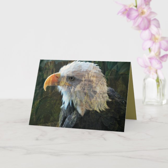 Bald Eagle Thinking You Card (Orchid)