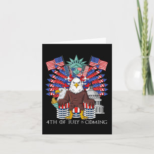 Bald Eagle Throne 4th Of July USA Patriotic Boys K Card