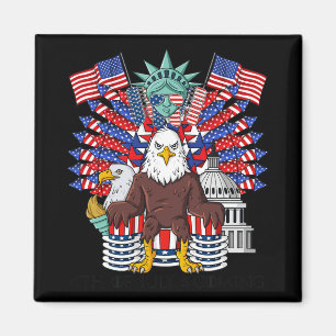 Bald Eagle Throne 4th Of July USA Patriotic Boys K Magnet