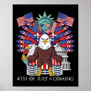 Bald Eagle Throne 4th Of July USA Patriotic Boys K Poster