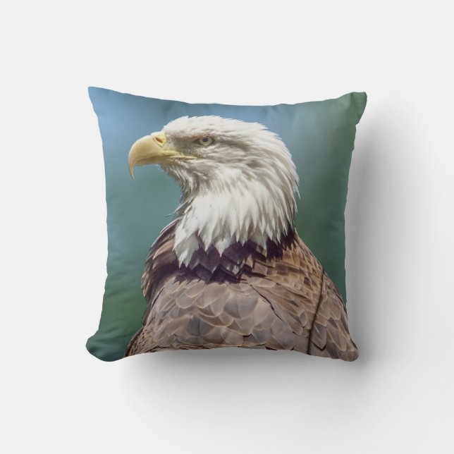 Bald Eagle Throw Pillow (Front)