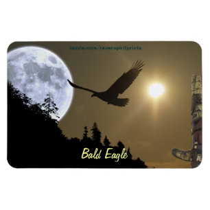 Bald Eagle Totem & Super Moon Wildlife Magnet