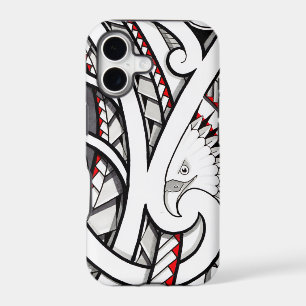 Bald eagle tribal tattoo design in red