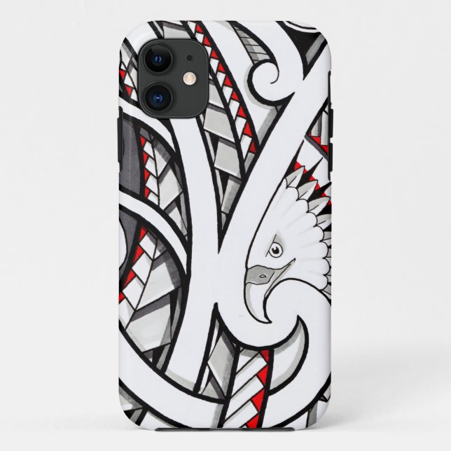 Bald eagle tribal tattoo design in red Case-Mate iPhone case (Back)