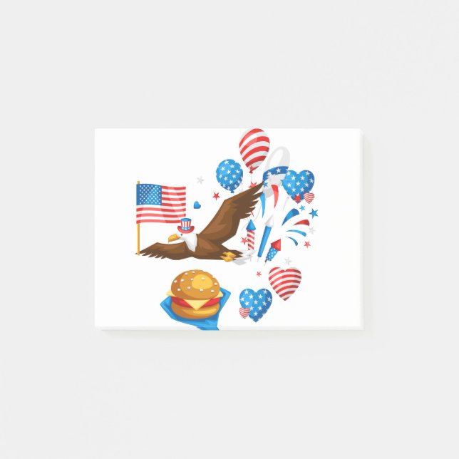 bald eagle uncle sam post-it notes (Front)