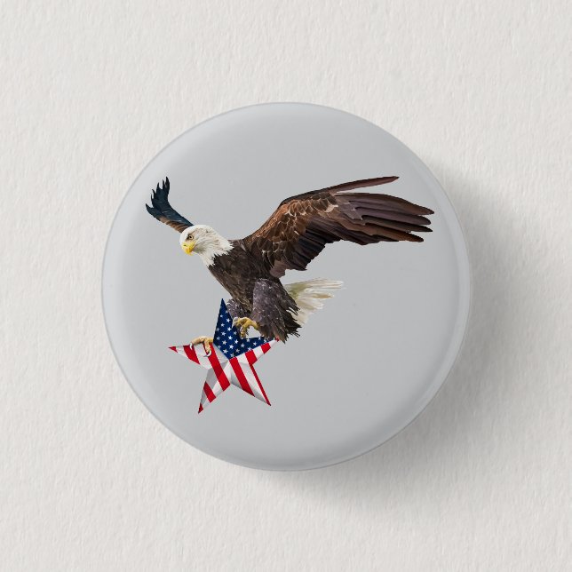 Bald eagle US flag 3 Cm Round Badge (Front)