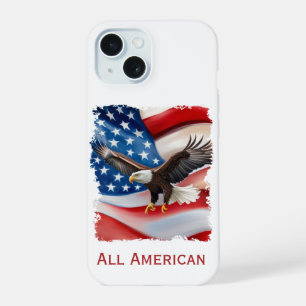Bald Eagle & US Flag 4th Of July iPhone 15 Case