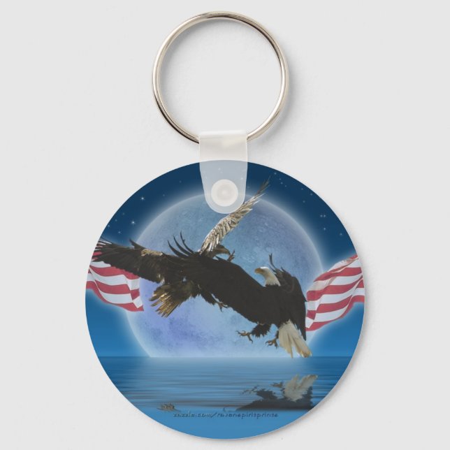 BALD EAGLE & US FLAG Patriot Series Key Ring (Front)