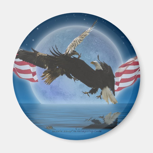 BALD EAGLE & US FLAG Patriot Series Magnet (Front)